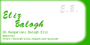 eliz balogh business card